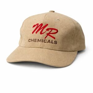 Vintage MR Chemicals Dad Hat Made in USA | Leather Strap | Khaki Adjustable Cap